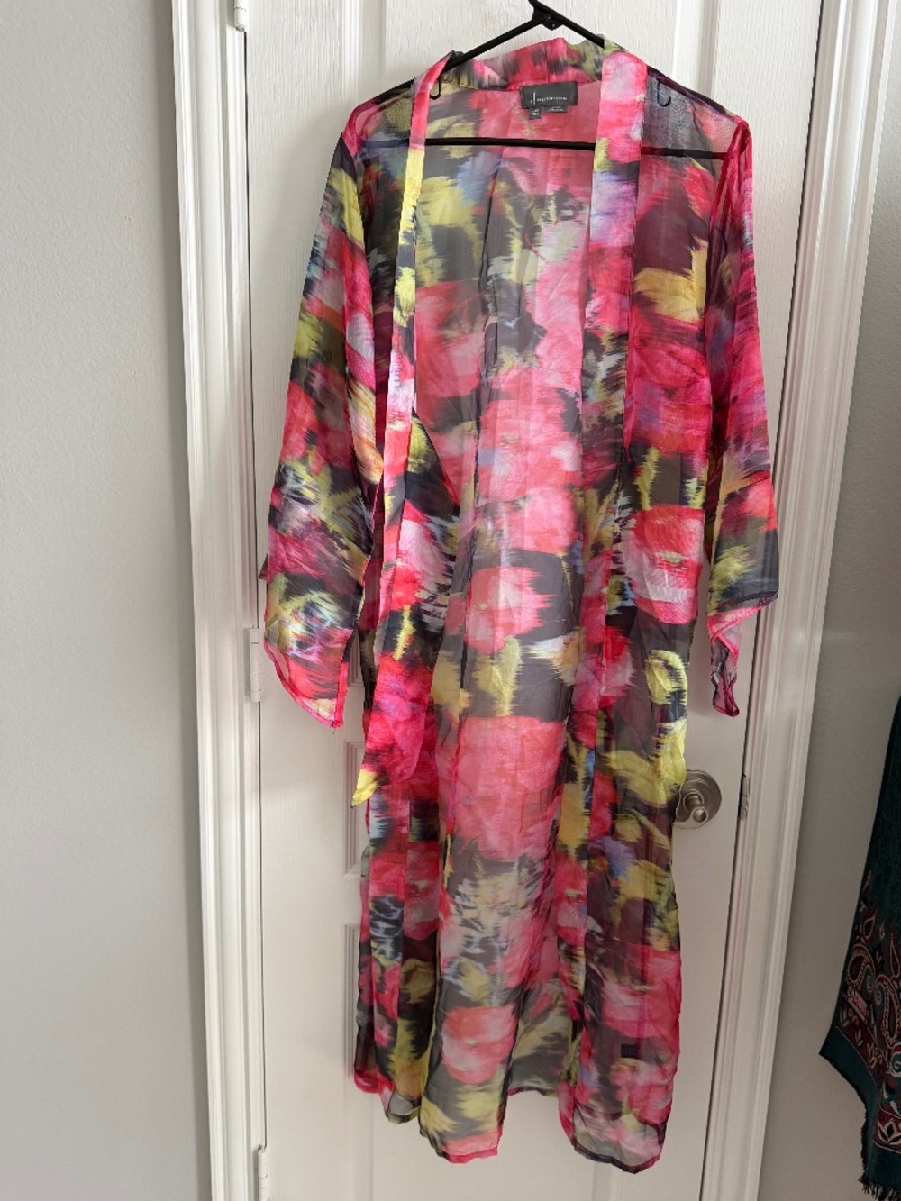 ✨ By Anthropologie Sheer Watercolor Floral Long Duster Kimono ✨(OS)